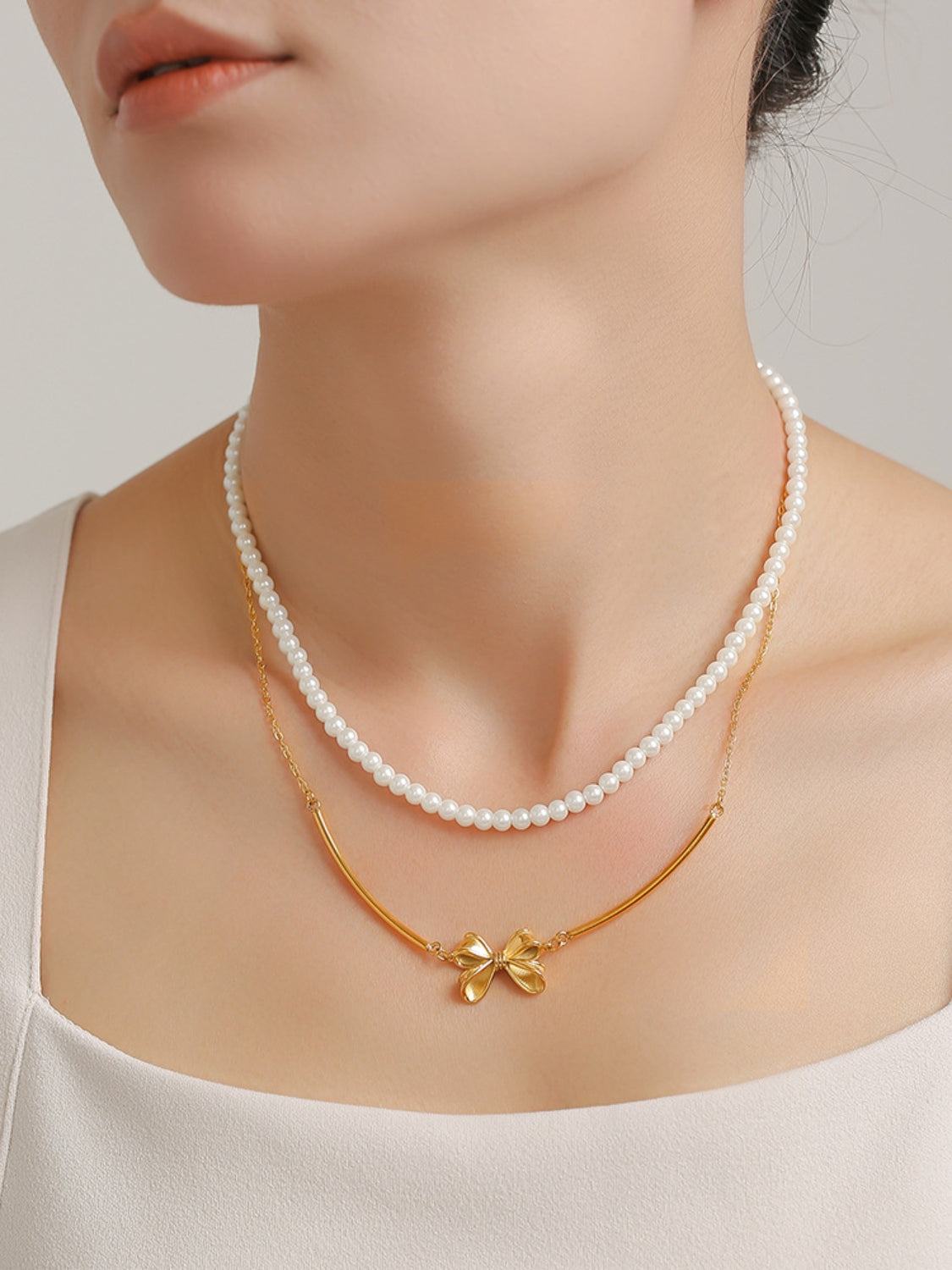 Pearl & Bow Charm Set