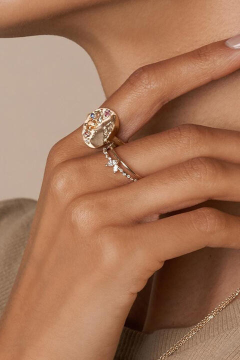 gold heart ring